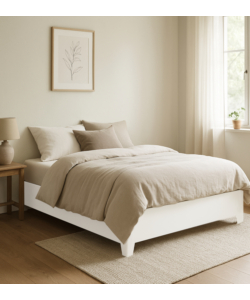 Letto matrimoniale contenitore con piedini "bed box" bianco 160x190 cm