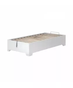 Letto singolo 'bed box' bianco con rete, contenitore e piedini 90x190 cm