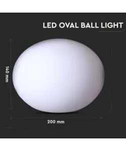 Ovale decorativo da esterno luminoso led rgbb ricaricabile 20x14 cm