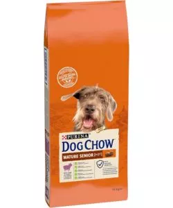 Crocchette per cani purina 'dog chow mature senior' anziano di tutte le taglie con agnello 14 kg