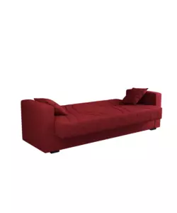 Divano letto bellahome "ibiza" 3 posti tessuto rosso, 214x89x81 cm
