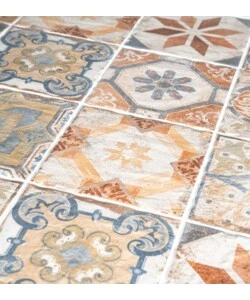 Tavolo da esterno eurogarden "pompei" in ferro con top piastrelle gres 80x80x75 cm
