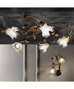 Plafoniera "arianna" 5 luci bronzo, e14
