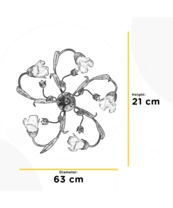 Plafoniera 'arianna' 5 luci bronzo, e14