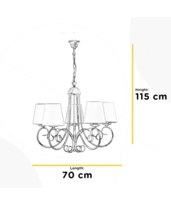 Lampadario 'pompei' con 5 punti luce in metallo, e14