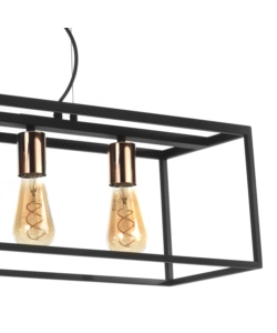 Lampada a sospensione "floki" in metallo nero, e27