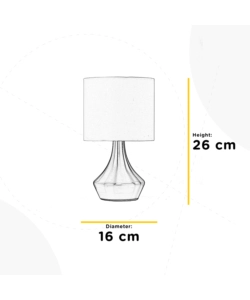 Lampada da tavolo ottone con paralume bianco, e14