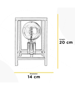 Lampada da tavolo 'floki' in metallo nero, e27