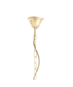 Lampadario "shabby" 5 luci metallo color avorio, e14