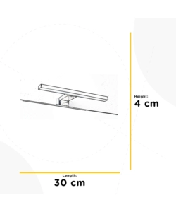 Applique led 'nemo' in metallo lucido 30 cm, 4,5w
