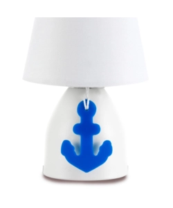 Lampada da tavolo "ancorina" bianca e blu, e14