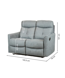 Divano 2 posti bellahome 'mia' con recliner manuale grigio antracite 127x90x101 cm