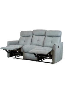 Divano 3 posti "mia" con recliner manuale grigio antracite 179x90x101 cm