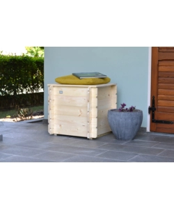 Baule da esterno alce "gaia" in legno 99 lt 60x60x54cm
