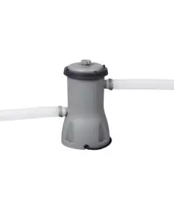 Piscina fuori terra con struttura rotonda bestway "pro max" con pompa, filtro, telo di copertura e scaletta grigio chiaro 396x122 cm - cod. 5618w