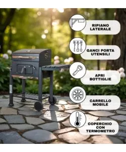 BARBECUE A CARBONE ARNOLD "PRIMO" CON GRIGLIA 41X27,5 CM