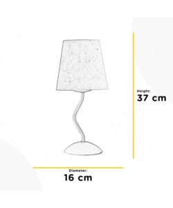 Lampada da tavolo 'margot' in metallo e stoffa, e14