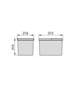 Contenitore per la raccolta differenziata plastica grigio, 12lt