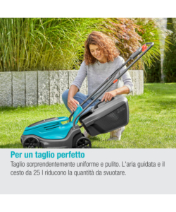 Tagliaerba a batteria gardena "powermax 30" taglio da 30 cm 18 v solo corpo macchina