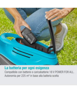 Tagliaerba a batteria gardena "powermax 30" taglio da 30 cm 18 v solo corpo macchina