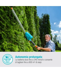 Tagliasiepi telescopico a batteria gardena "ths 42" lama 42 cm 18v, solo corpo macchina