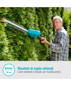 Tagliasiepi telescopico a batteria gardena "ths 42" lama 42 cm 18v, solo corpo macchina