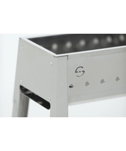 Cuocispiedini a carbonella lisa "milano 50" in acciaio inox 50x32,5x49,5 cm