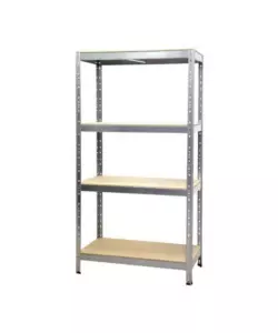 Scaffale 4 ripiani in metallo e legno grima 'joker' grigio portata 300 kg 120x60x180 cm