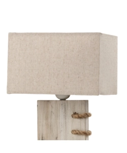 Lampada da tavolo "gea" legno e corda, e27