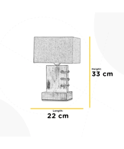 Lampada da tavolo 'gea' legno e corda, e27