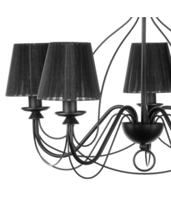 Lampadario a 5 luci "loris" nero, e14
