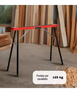 CAVALLETTO DA LAVORO PIEGHEVOLE EASY SYSTEM CON MANIGLIA CON PORTATA 125 KG 99,8X39,2XH80 CM