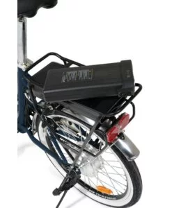 Bici elettrica e-bike city fold green nera con pedalata assistita,  autonomia 20 km  e pieghevole