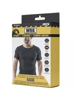 1 pezzo t-shirt uomo tecnica "wrk301" colore nero, tg l/xl - wrk