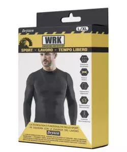 1 pezzo maglia tecnica "wrk302" nera con collo a lupetto, tg l/xl - wrk