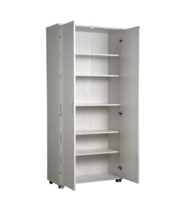 Armadio multifunzione bellahome in laminato bianco venato alto 78x35x170 cm