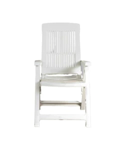 Sdraio pieghevole "tampa" in polipropilene bianco 60x61x109 cm