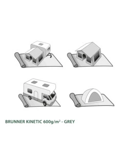 Stuoia da campeggio brunner "kinetic 600" grigio 250x350 cm