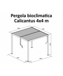 PERGOLA BIOCLIMATICA CON LED RIVIERA 'CALICANTUS WOOD' IN ALLUMINIO EFFETTO LEGNO 4x4xH2,5 MT