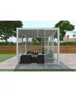 Pannello singolo fisso per pergole riviera "blind" in alluminio bianco 123x238 cm