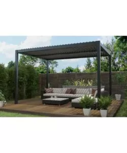 Pergola bioclimatica riviera "solanum plus" in alluminio antracite 300x400x240 cm