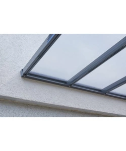 Pergola da esterno "patio" in alluminio antracite e policarbonato opale, 4x3 metri