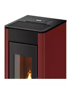 Stufa a pellet canalizzata ermetica freepoint "indaco" bordeaux 10,5 kw