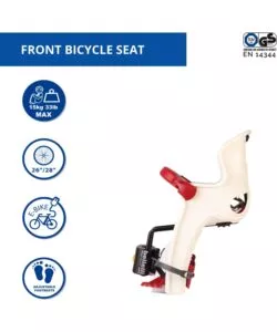 Seggiolino anteriore per bicicletta bellelli "freccia" silver, portata massima 15 kg