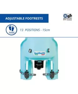Seggiolino posteriore per bicicletta bellelli "lotus" sky blue, portata massima 22 kg