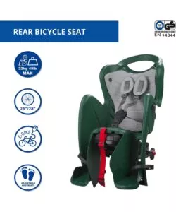 Seggiolino posteriore per bicicletta bellelli "mr fox " luxe easy dream forest , portata massima 22 kg