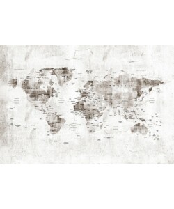 FOTOMURALE ADESIVO 'GROUNGE MAP' IN PVC, 416X280 CM