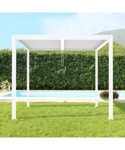 Gazebo pergola bioclimatica da esterno elica garden bianca in alluminio - 3x3x2,5 m