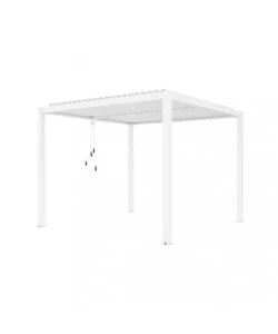 Gazebo pergola bioclimatica da esterno elica garden bianca in alluminio - 3x3x2,5 m