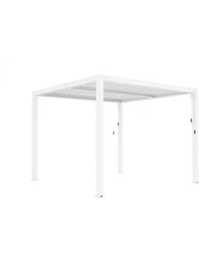 Gazebo pergola bioclimatica da esterno elica garden bianca in alluminio - 4x4 m